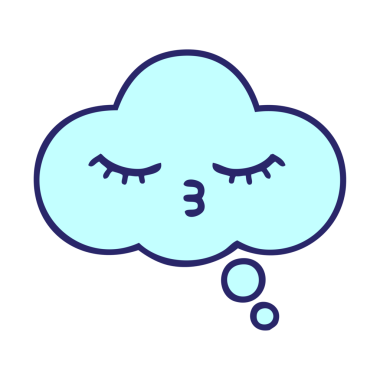 Parlak neon renkli bir düşünce baloncuğu karikatürü.