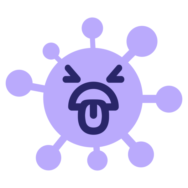 Parlak neon renkli kızgın virüs