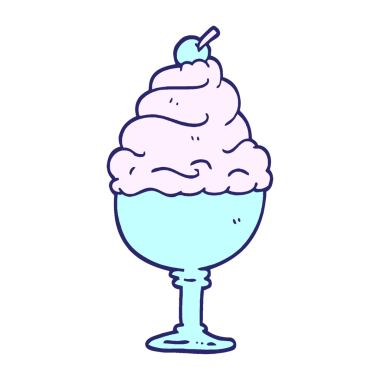 çizgi roman tarzı parlak neon renkli dondurma.