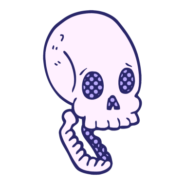 parlak neon renkli karalama kafatası