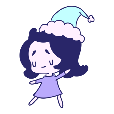 Kawaii kızının parlak neon renkli yılbaşı karikatürünü çizdim.