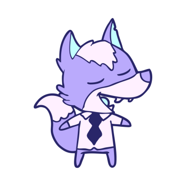 Fox çizgi film karakteri parlak neon rengi