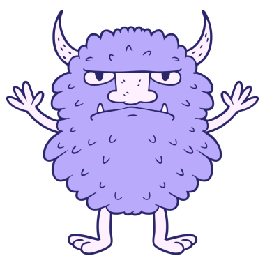 parlak neon renkli huysuz canavar çizgi filmi