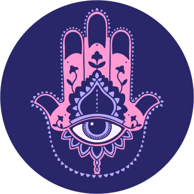 Parlak neon renkli bir hamza ikonik dövme görüntüsü