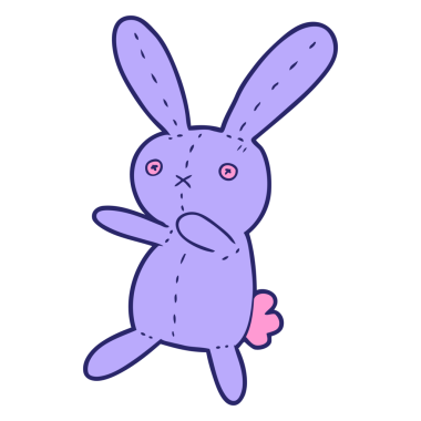 parlak neon renkli oyuncak tavşan.