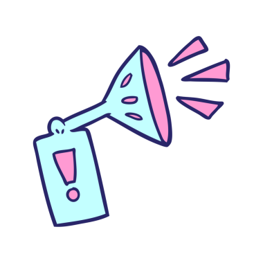 parlak neon renkli çizgi film kornası