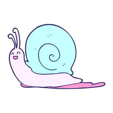 parlak neon renkli çizgi film salyangozu