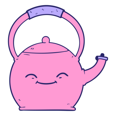 parlak neon rengi bir çaydanlık.