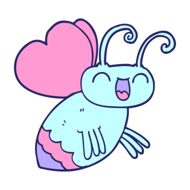 parlak neon renkli çizgi film hatası