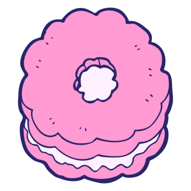 parlak neon renkli çizgi film bisküvisi