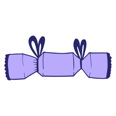 karikatür karalama Noel krakeri parlak neon renginde