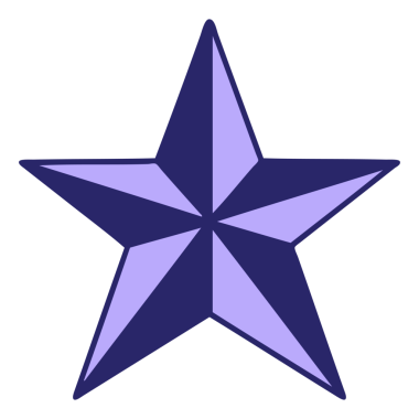 Parlak neon renkli bir yıldızın ikonik dövme şekli