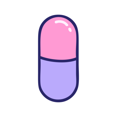 Parlak neon renkli bir hapın ikonik dövme görüntüsü