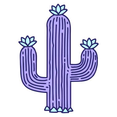 Parlak neon renkli geleneksel bir kaktüs dövmesi