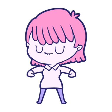 Parlak neon renkli çizgi film kadını