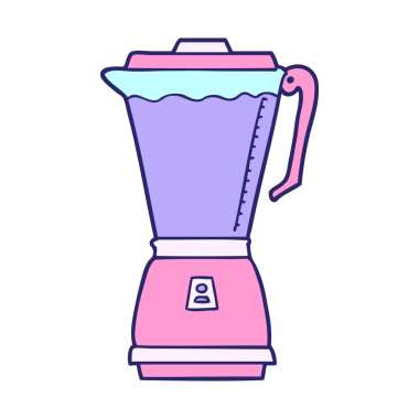 parlak neon renkli çizgi film yiyecek işlemcisi