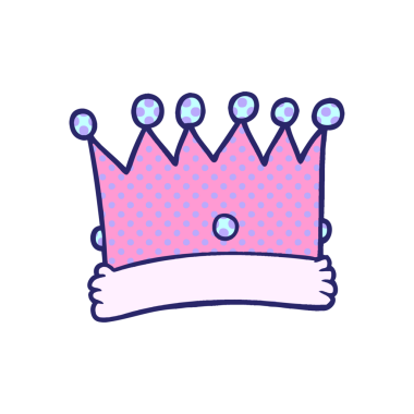 parlak neon renkli çizgi film tacı