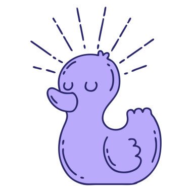 Parlak neon renkli geleneksel dövme stili plastik ördeğin çizimi