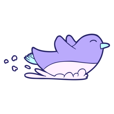 parlak neon renginde kayan penguen çizgi filmi