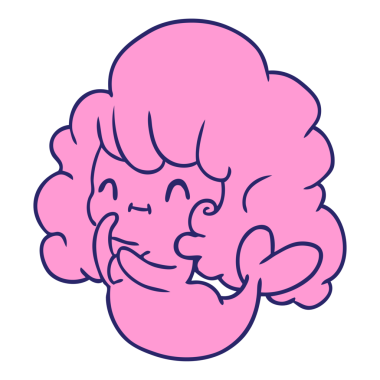 Çizgi film illüstrasyonu: kawaii parlak neon renkli şirin hayalet deniz kızı