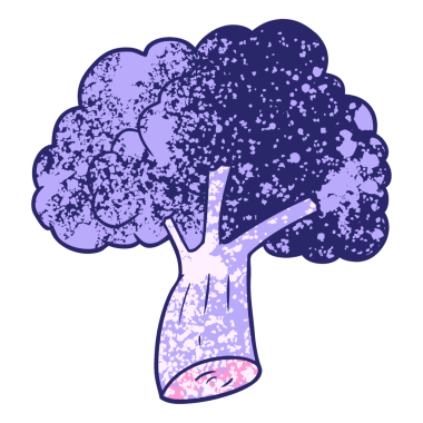 parlak neon renkli çizgi film brokoli