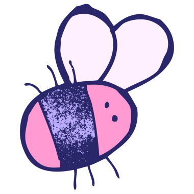 parlak neon renkli çizgi film küçük arısı