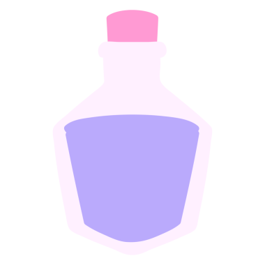 parlak neon renkli çizgi film iksiri şişesi