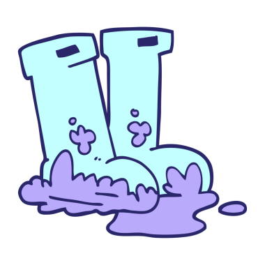 çizgi film karalama Wellingtons parlak neon rengi