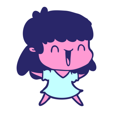 Parlak neon renkli çizgi film kadını