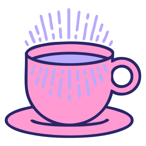 Parlak neon renkli kahve fincanının ikonik dövme şekli