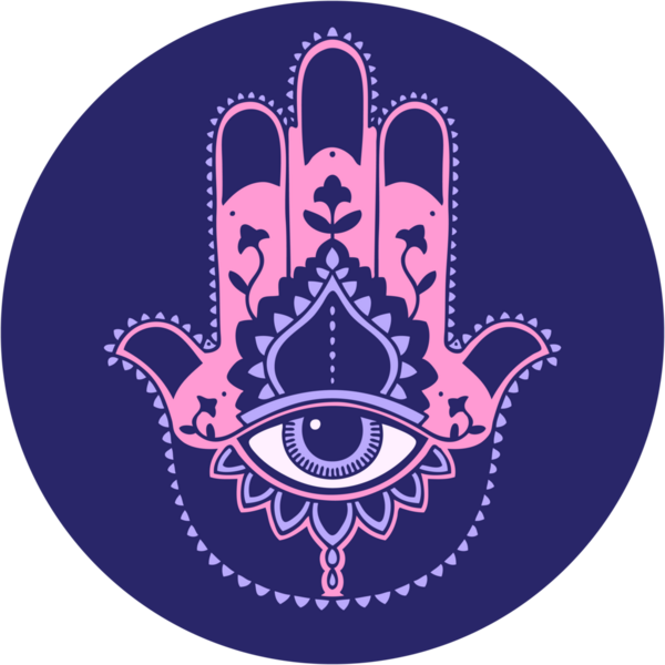 Parlak neon renkli bir hamza ikonik dövme görüntüsü