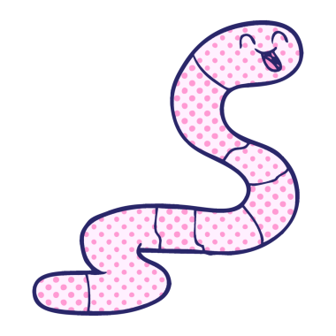 parlak neon renkli çizgi film solucanı