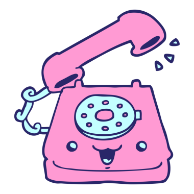 Parlak neon renkli şirin çizgi film telefonu