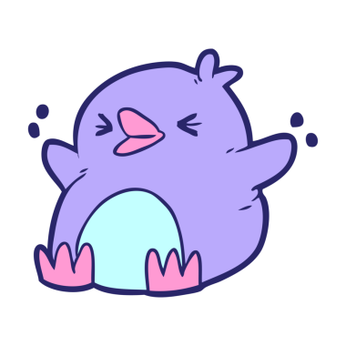 parlak neon renkli penguen çizgi filmi