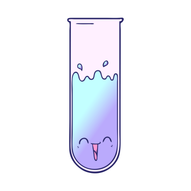 çizgi film mutlu test tüpü parlak neon rengi