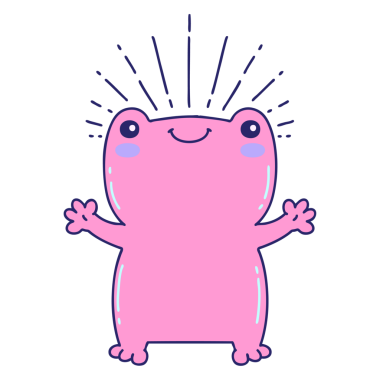 Geleneksel dövme stili parlak neon renkli mutlu kurbağa çizimi