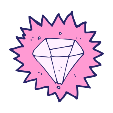 parlak neon renginde elmas çizgi film