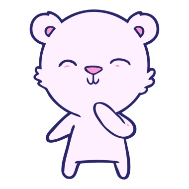 Kutup ayısı çizgi filmi parlak neon renkli.