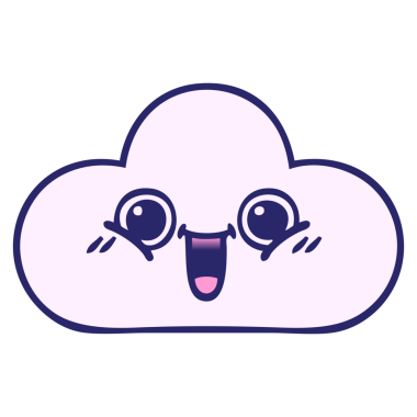 parlak neon renkli bir bulutun gölgelendirilmiş çizgi filmi