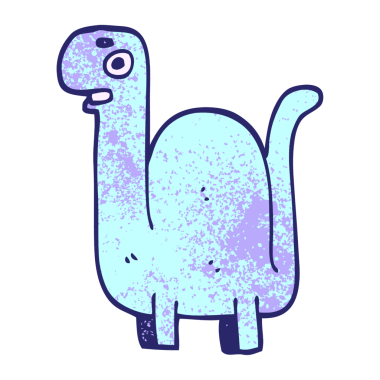 parlak neon renginde tarih öncesi dinozor karalaması