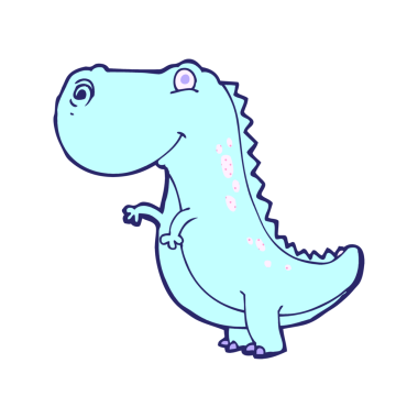 parlak neon renginde karikatür dinozoru