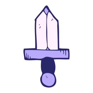 parlak neon renkli çizgi film hançeri