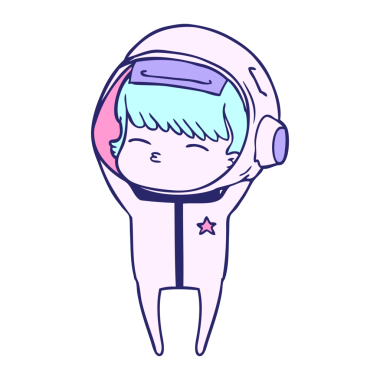 çizgi film meraklısı parlak neon renkli astronot