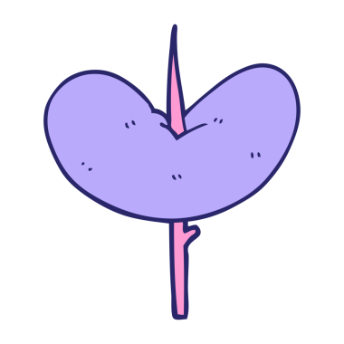 Parlak neon renkli bir sosis karalaması.