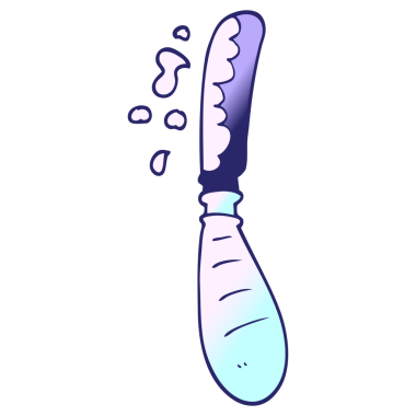 parlak neon renkli karalama tereyağı bıçağı