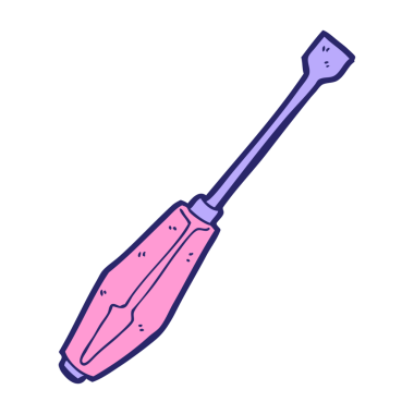 parlak neon renkli çizgi film tornavida