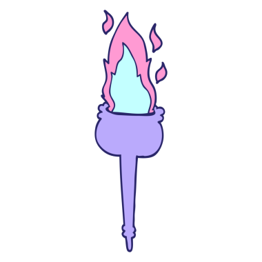 parlak neon rengi ile yanan çizgi film kadehi