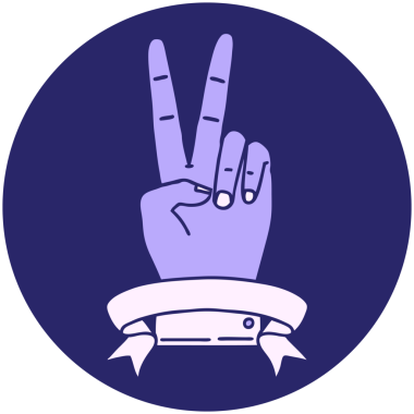 Retro Dövme Tarzı Barışı Parlak neon renkli iki parmak el hareketi