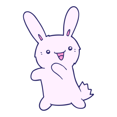 parlak neon renkli çizgi film tavşanı