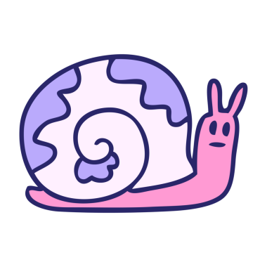 El çizimi çizgi film salyangoz parlak neon rengi